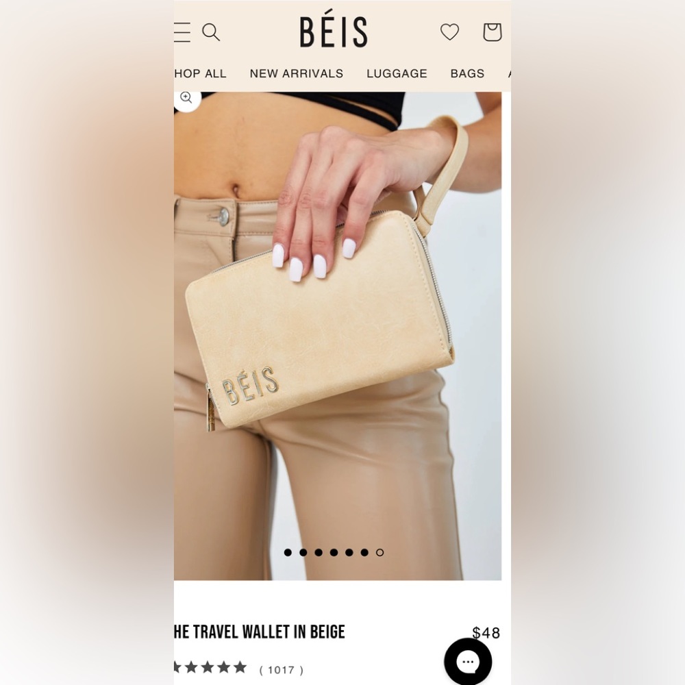 BEIS travel wallet in beige